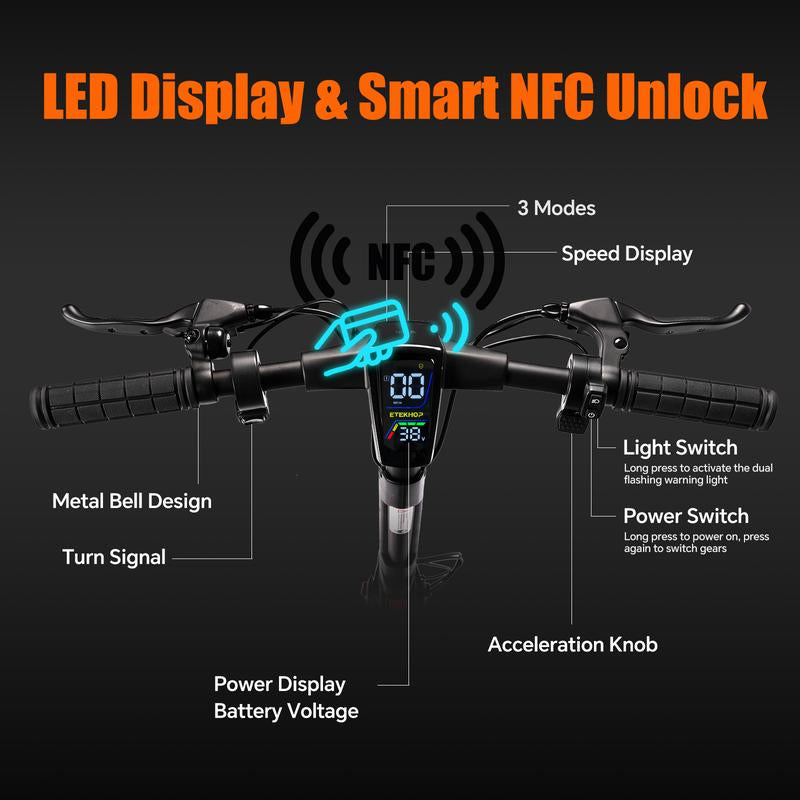 DRIFT.SLIDE Electric Scooter for Adults, up to 30 Miles, 450W Motor,40Kph Max Speed, 36V 15.6AH Battery UL 2272 Portable Folding Commuting E-Scooter with Double Braking System and App Control
